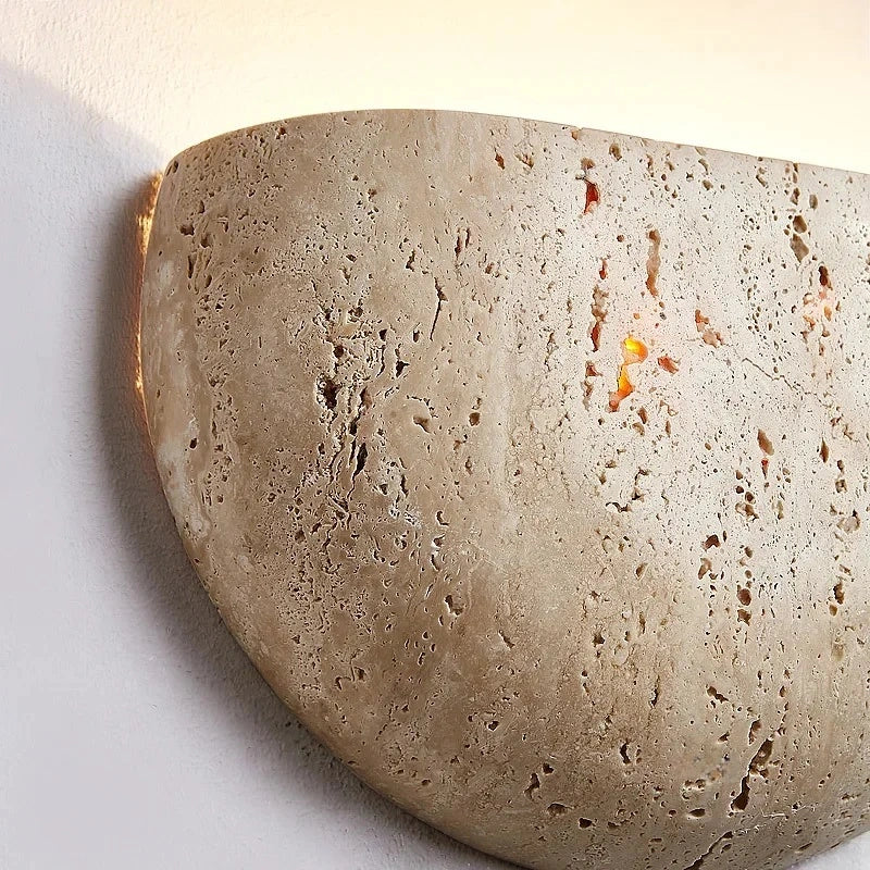 Matera Half Moon Travertine Wall Sconce
