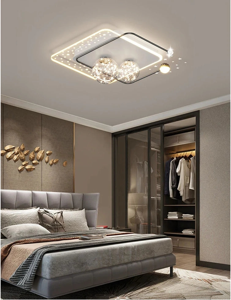 Starry Orbit Halo LED Flush Mount Light