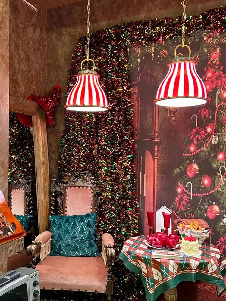 Rosetta Red Stripe Table Lamp & Pendant Light