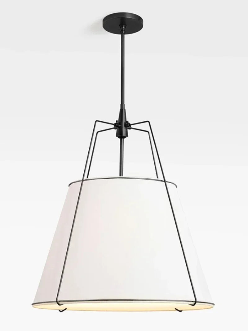 White Drum Cloth Pendant Light