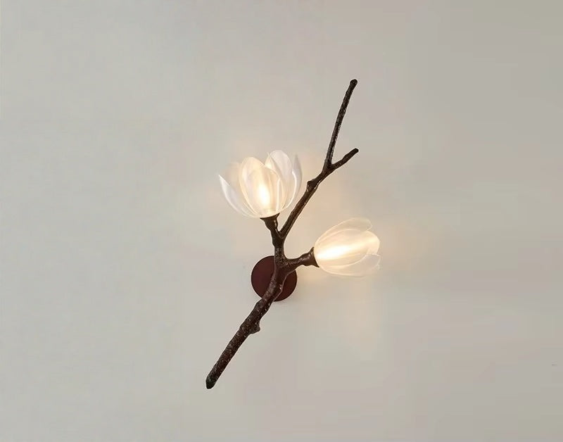 Roselle Tree Branch Floral Wall Sconce