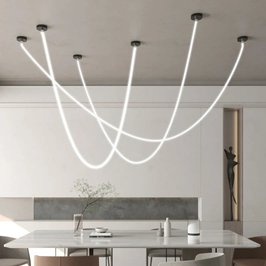 Minimalist Flexible LED Tube Chandelier