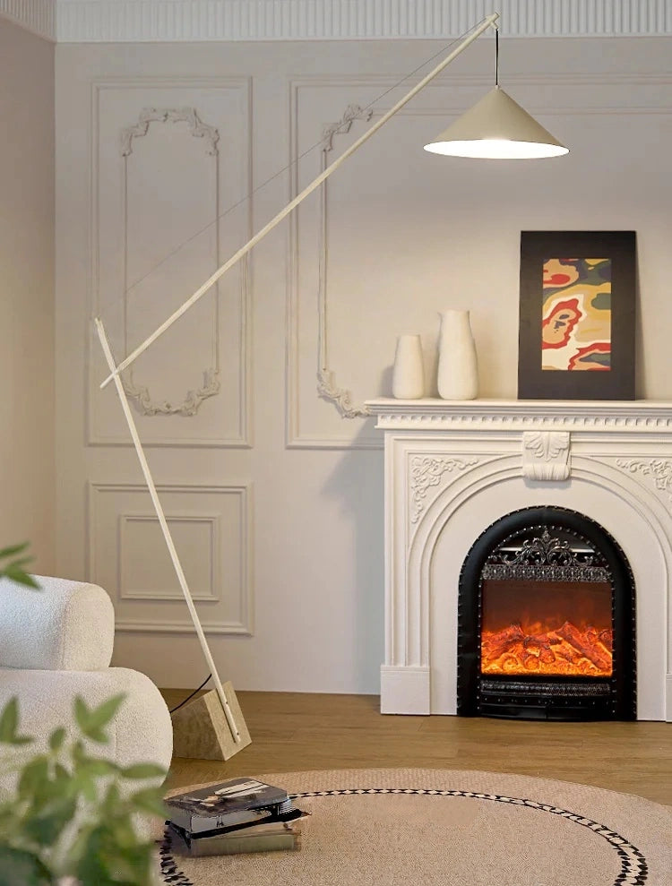 Arden Travertine Cantilever Floor Lamp