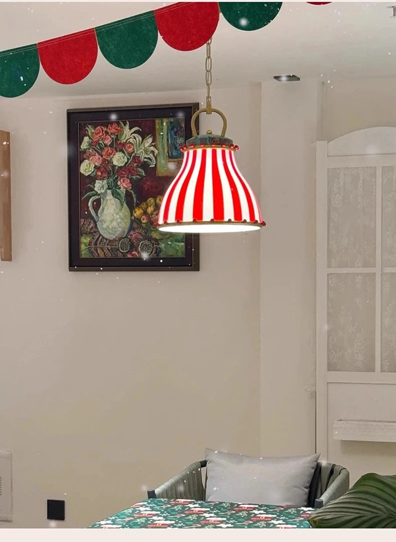 Rosetta Red Stripe Table Lamp & Pendant Light