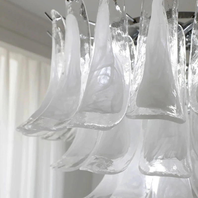 Alessia White Jade Glass Branch Chandelier