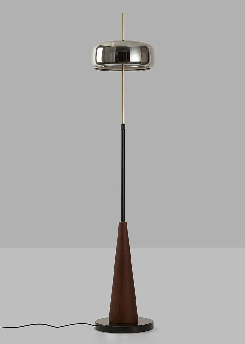 Mallory Glass Floor Lamp, Smoky Gray