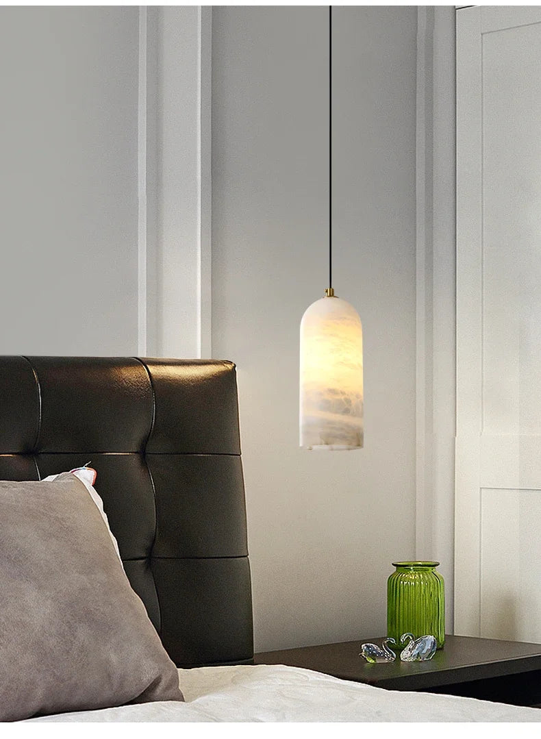 Natural Alabaster Lighting, Minimalist Alabaster Pendant Light, Soft ...