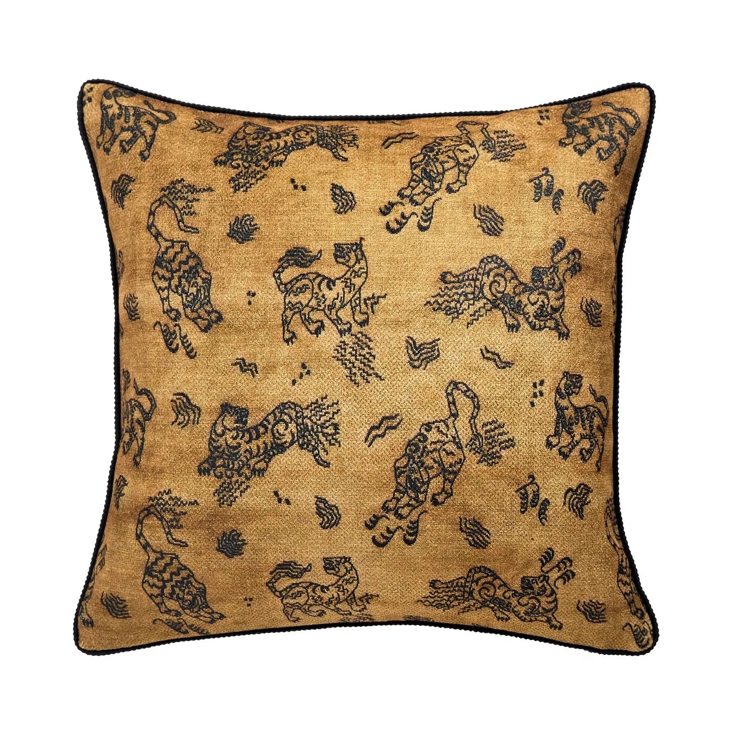 Antique Tibetan Tiger Motifs Decorative Pillow case
