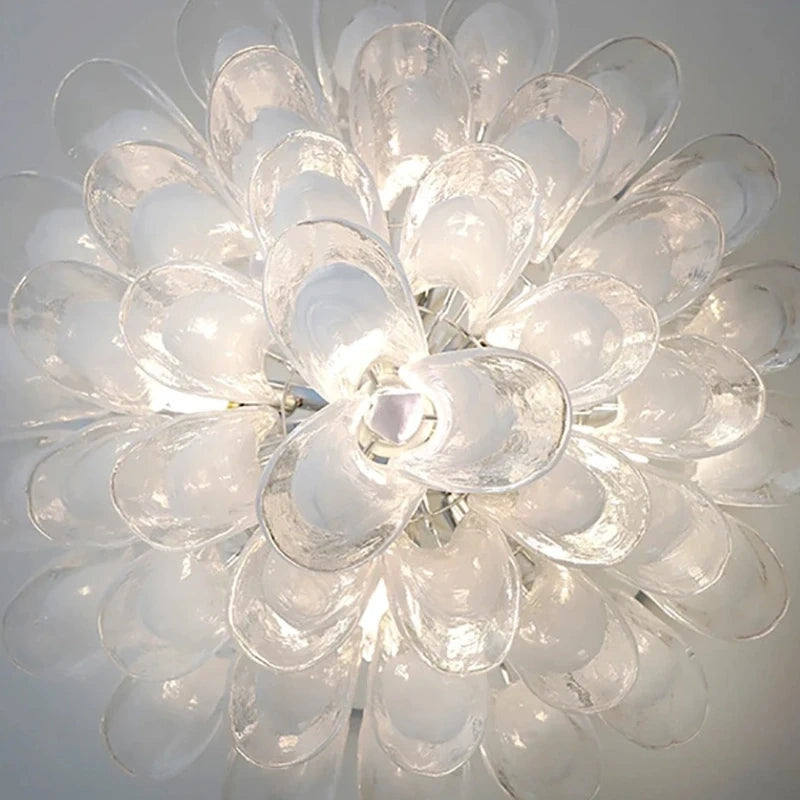 Alessia White Jade Glass Branch Chandelier