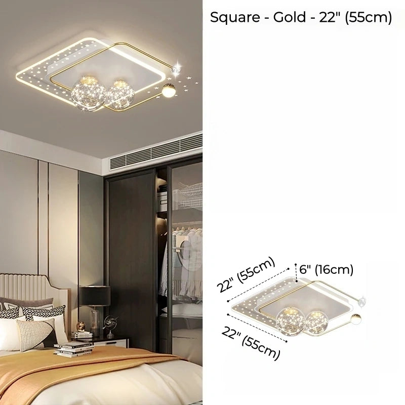 Starry Orbit Halo LED Flush Mount Light