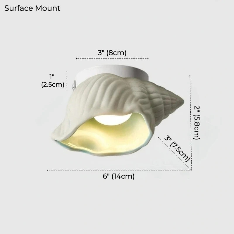 Nerissa Ceramic Conch Shell Ceiling Light