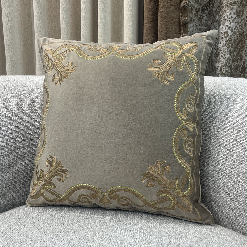 Royal Baroque Embroidered Velvet Pillow Case