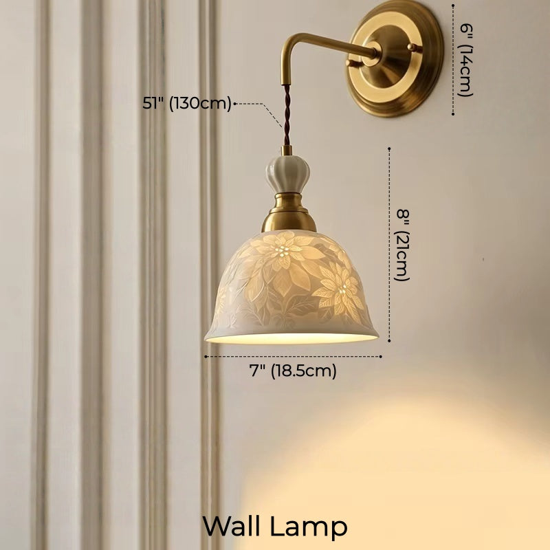 Delphine Floral Ceramic Wall Lamp & Pendant Light