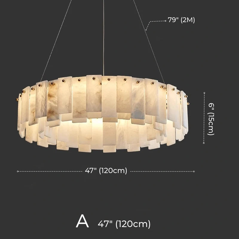 Mallory Multi-Tier Panels Alabaster Chandelier