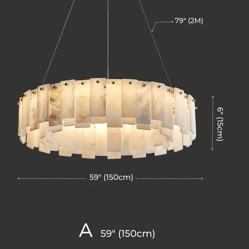 Mallory Multi-Tier Panels Alabaster Chandelier
