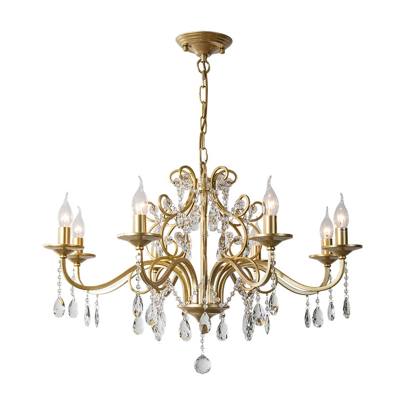 Luxurious Gold Crystal Chandelier