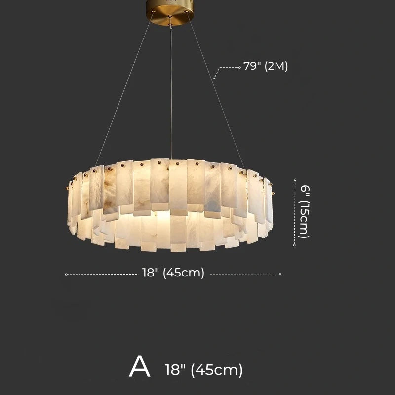 Mallory Multi-Tier Panels Alabaster Chandelier