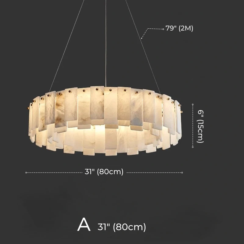 Mallory Multi-Tier Panels Alabaster Chandelier