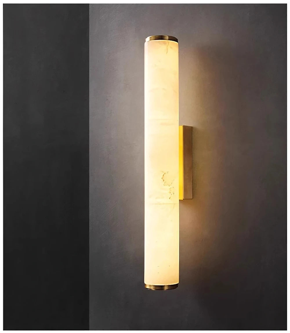 Daphne Laurel Tube Alabaster Wall Sconce