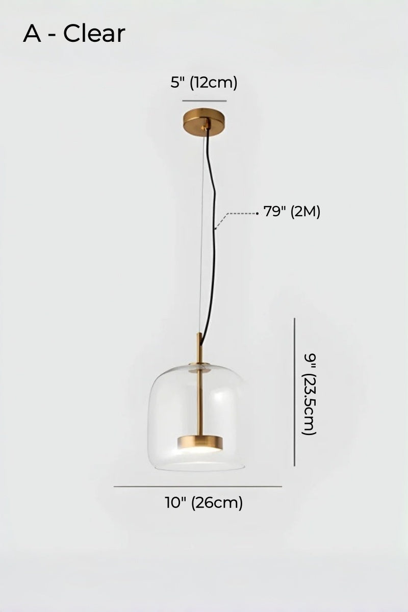 Nordic Designer Amber Glass LED Pendant light for Kitchen, Dimmable
