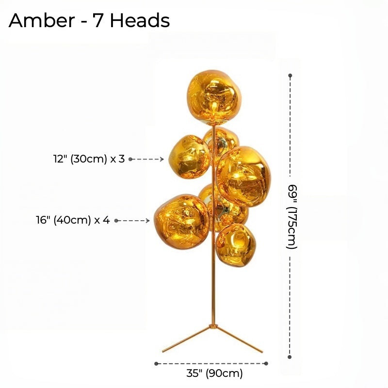 Tambora Lava Floor Lamp with Low-Profile Tripod Base