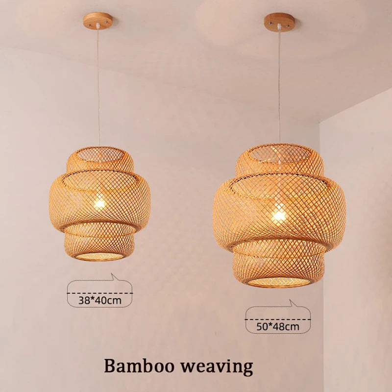 Hand-made Bamboo Weaving Lantern Pendant light