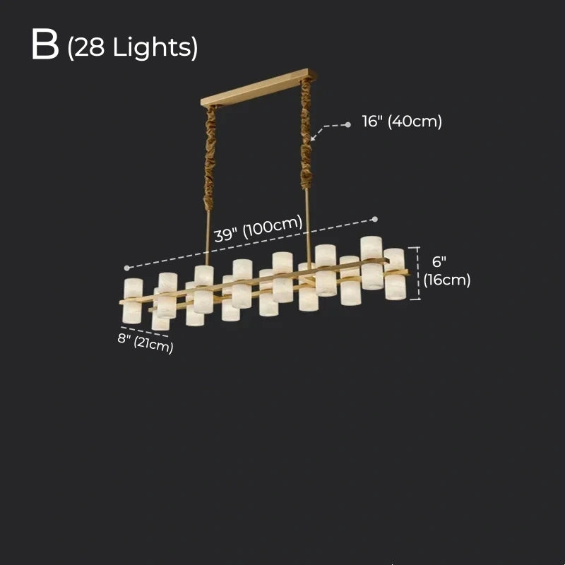 Grand Alabaster Cylinder LED Chandelier