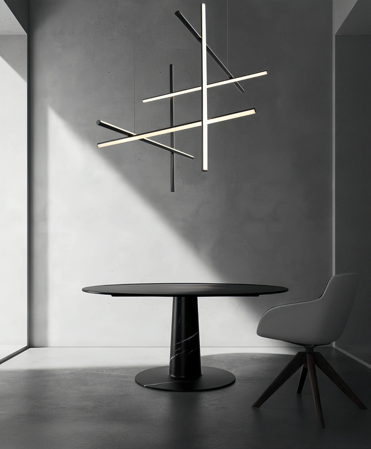 Minimalist Modular Aluminum Tube LED Chandelier