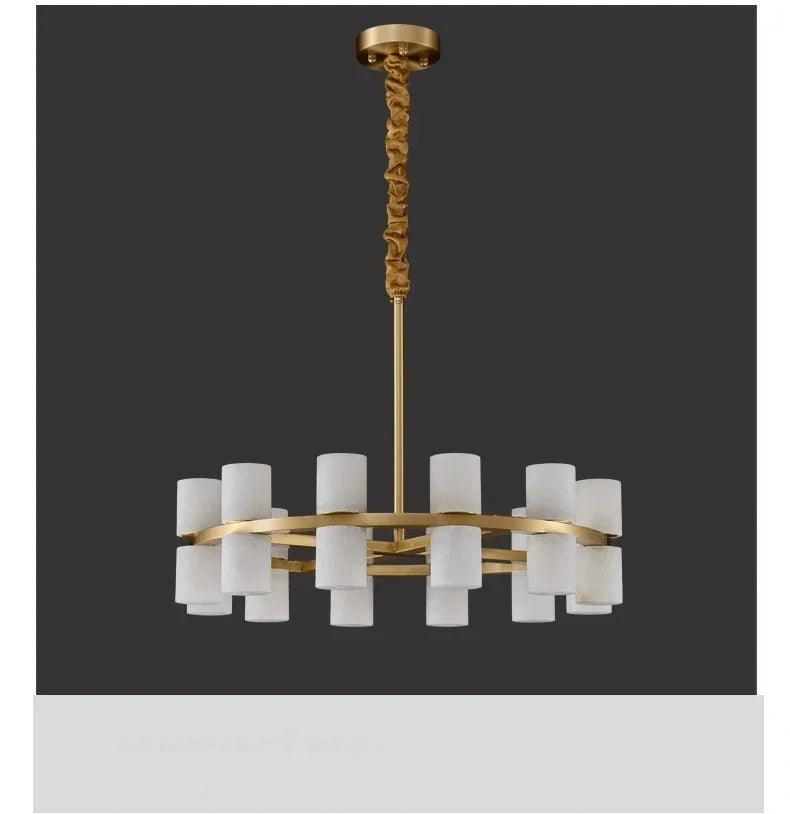 Grand Alabaster Cylinder LED Chandelier