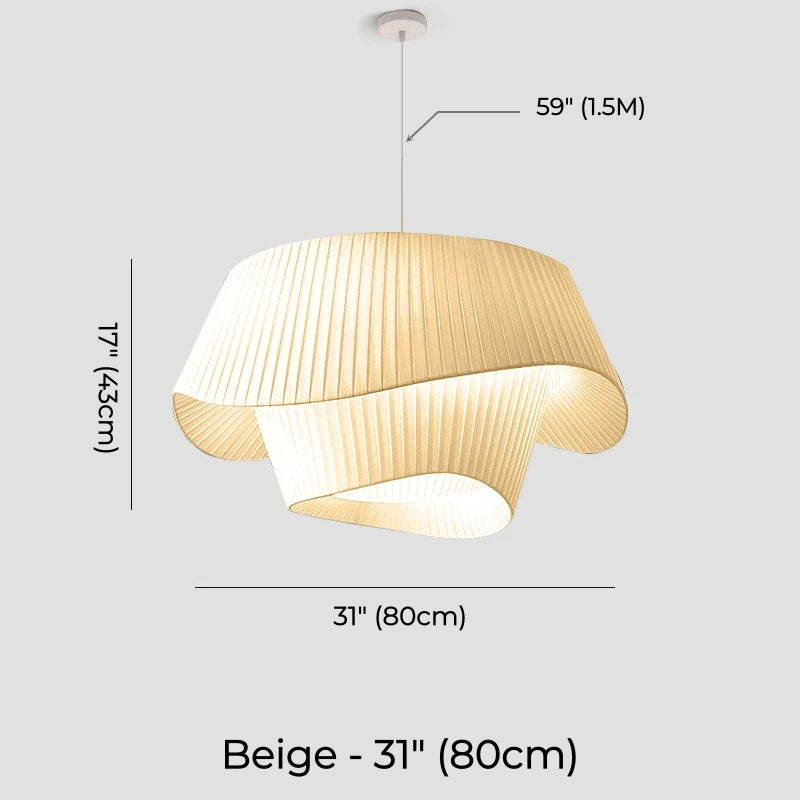 Double-Layer Pleated Fabric Pendant Light