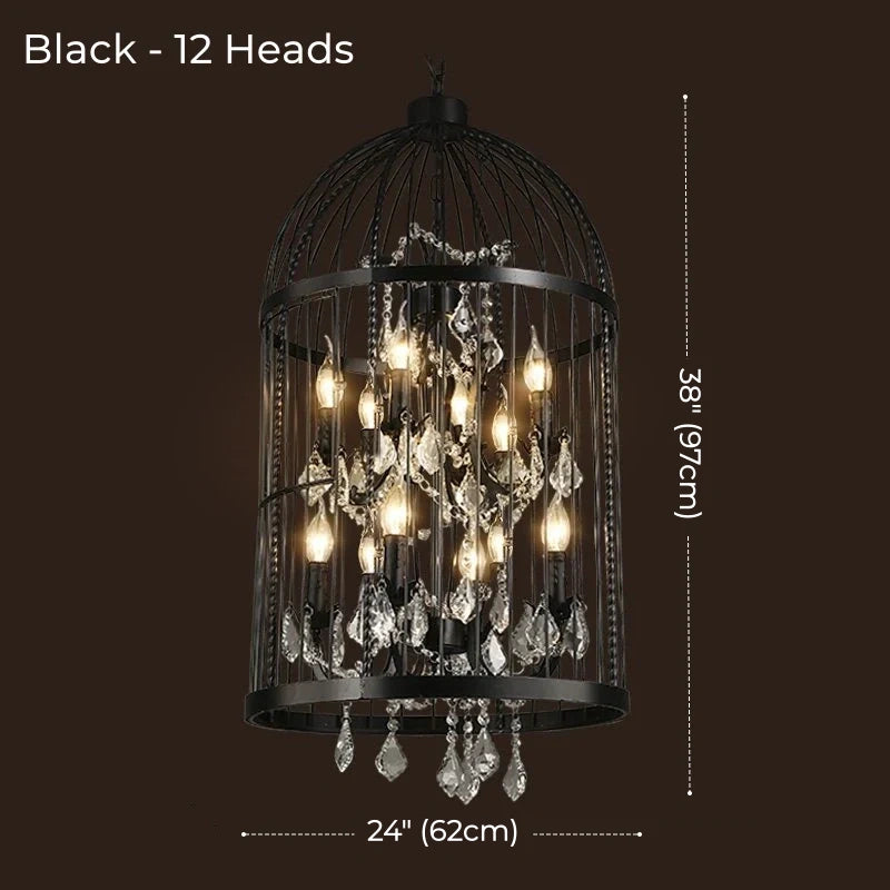 Cage Crystal Candle Chandelier