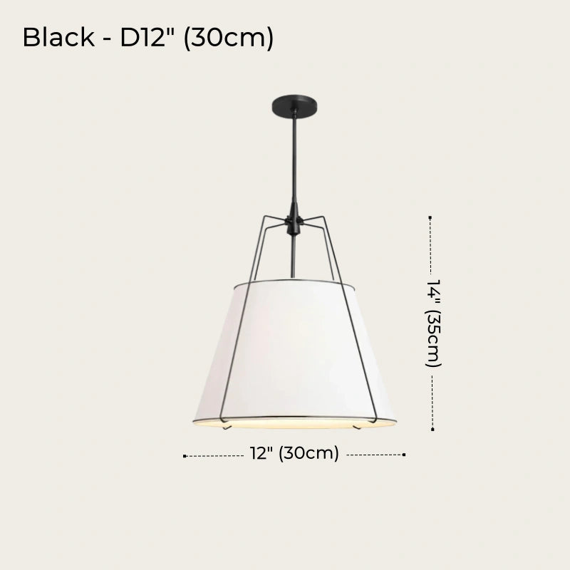 White Drum Cloth Pendant Light