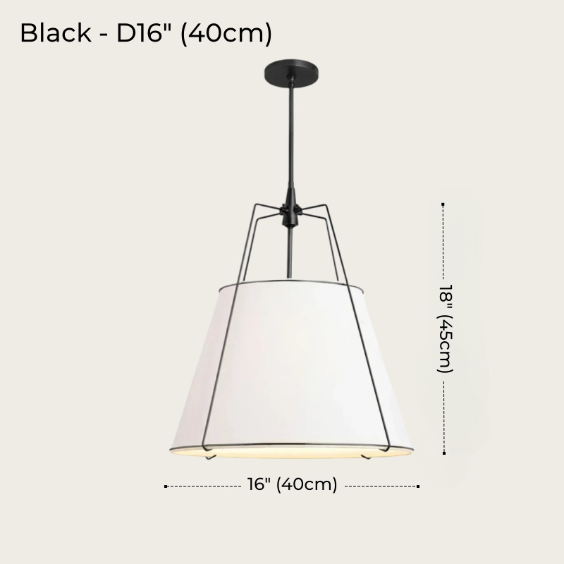 White Drum Cloth Pendant Light