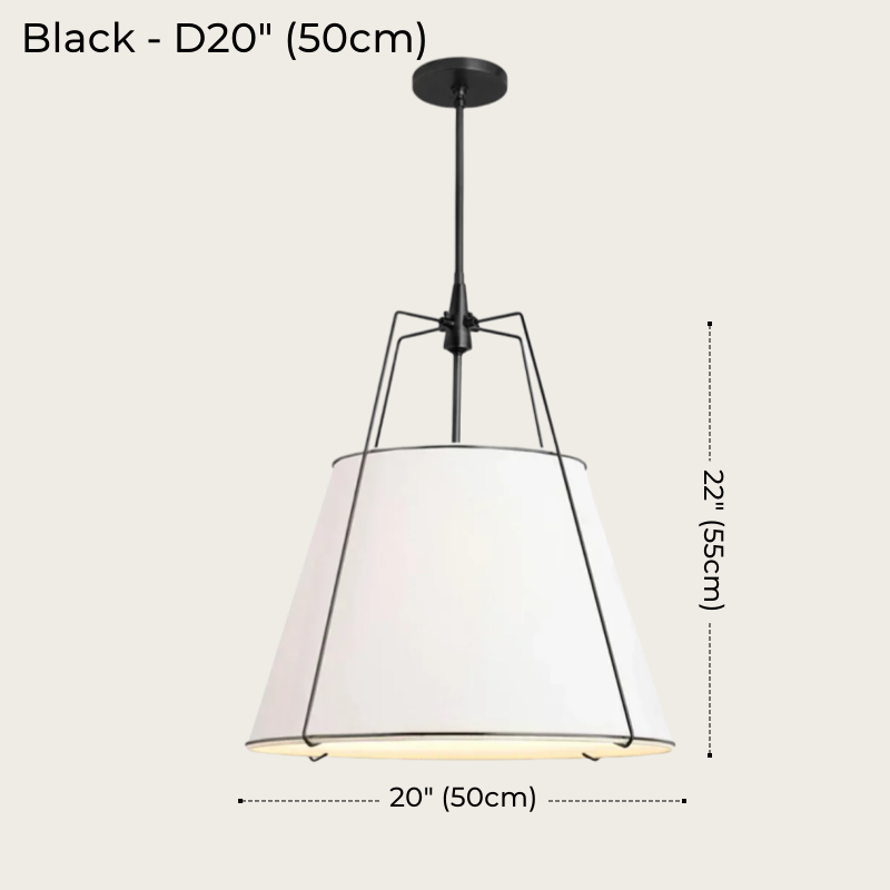 White Drum Cloth Pendant Light