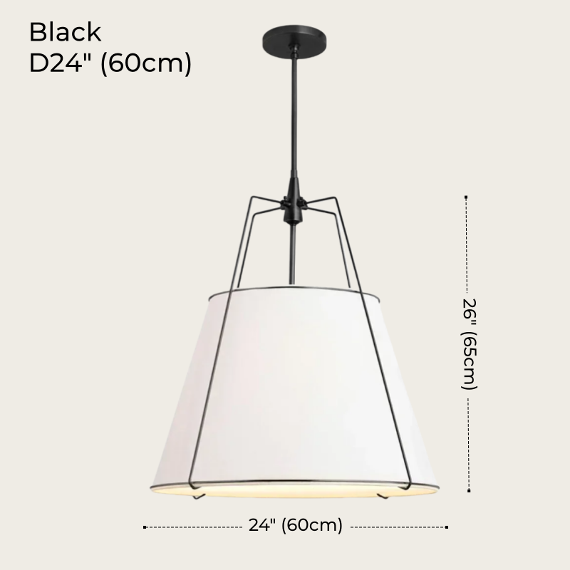 White Drum Cloth Pendant Light