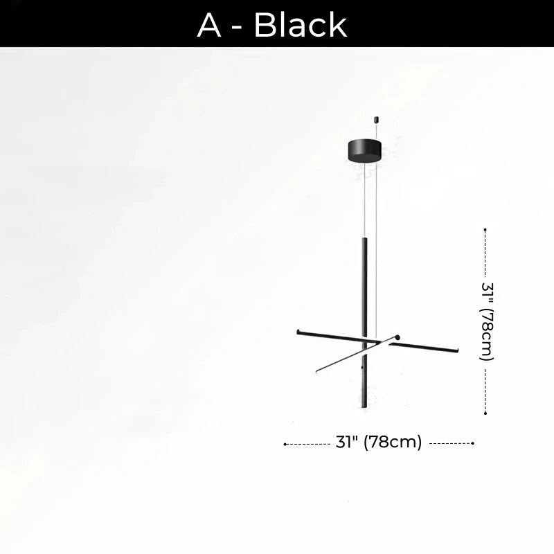Minimalist Modular Aluminum Tube LED Chandelier