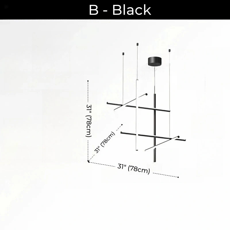 Minimalist Modular Aluminum Tube LED Chandelier