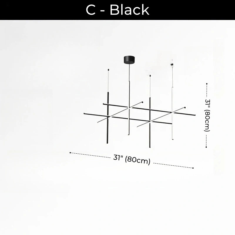 Minimalist Modular Aluminum Tube LED Chandelier