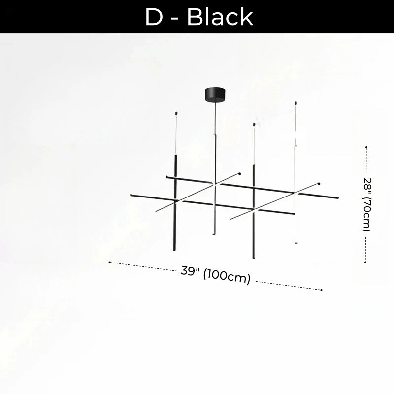 Minimalist Modular Aluminum Tube LED Chandelier