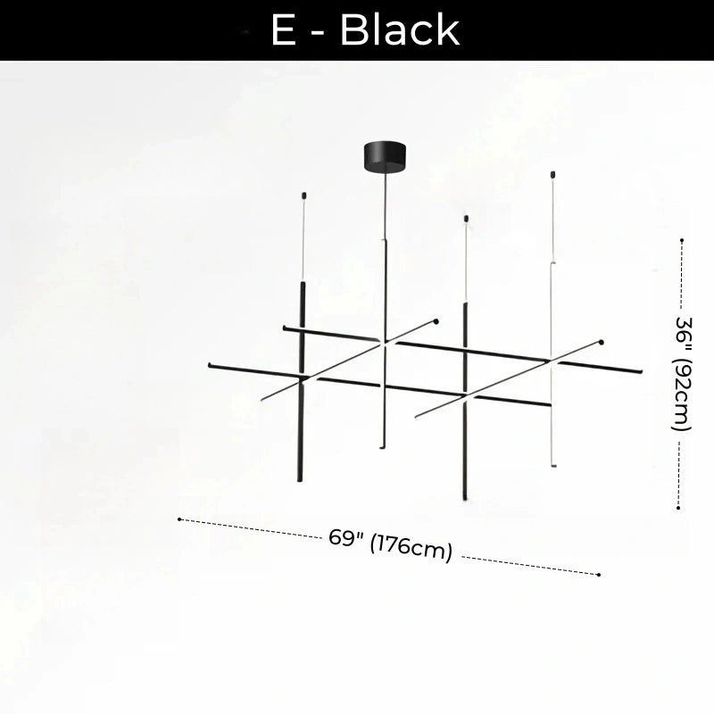 Minimalist Modular Aluminum Tube LED Chandelier