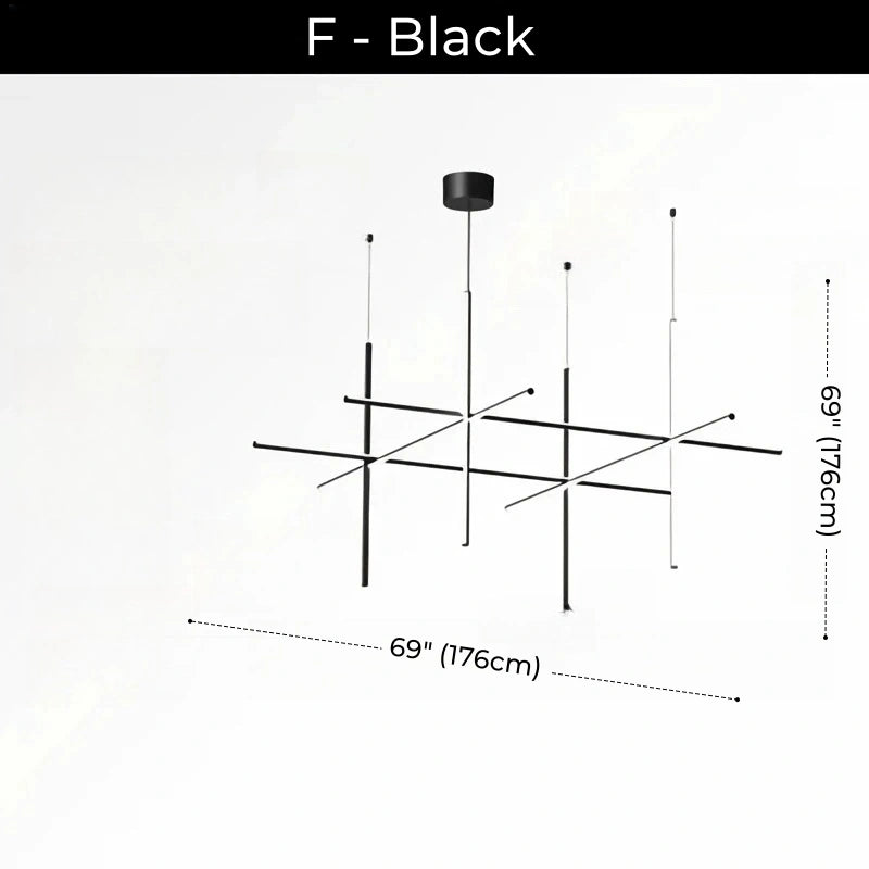 Minimalist Modular Aluminum Tube LED Chandelier