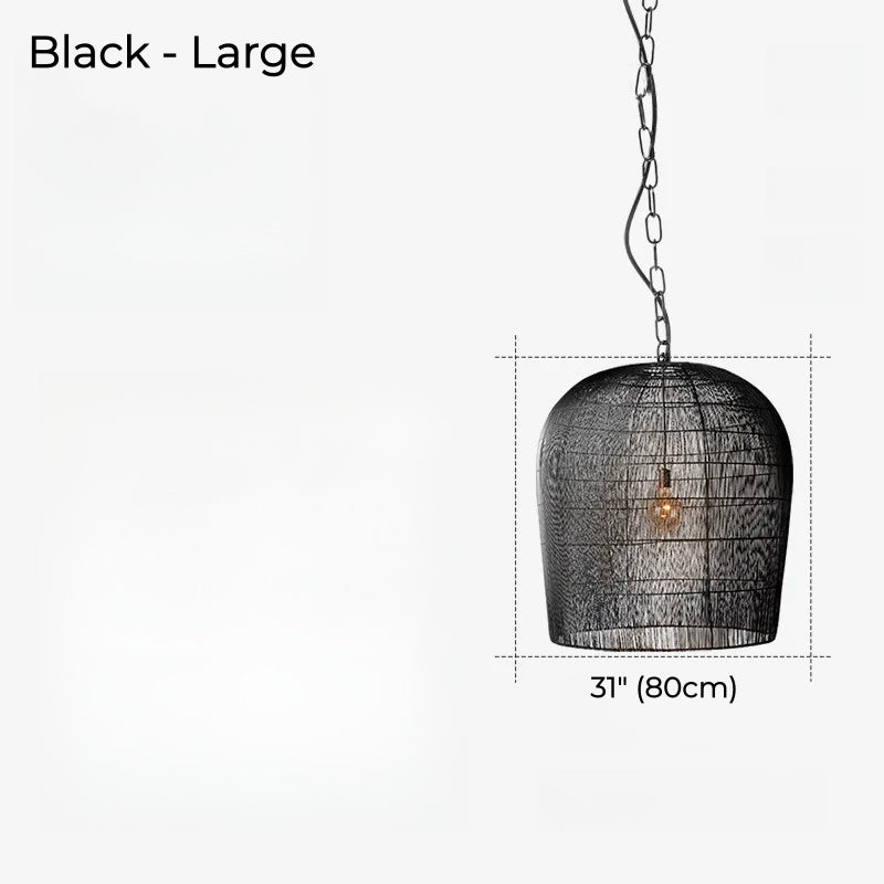 Modern Kitchen Island Black Rattan Pendant Light