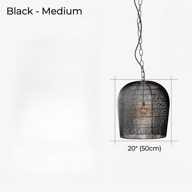 Modern Kitchen Island Black Rattan Pendant Light