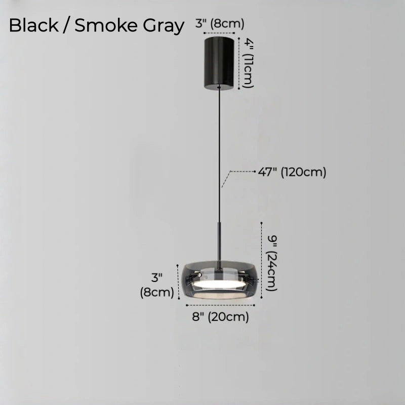 Liora Drum Glass LED Kitchen Island Pendant Light