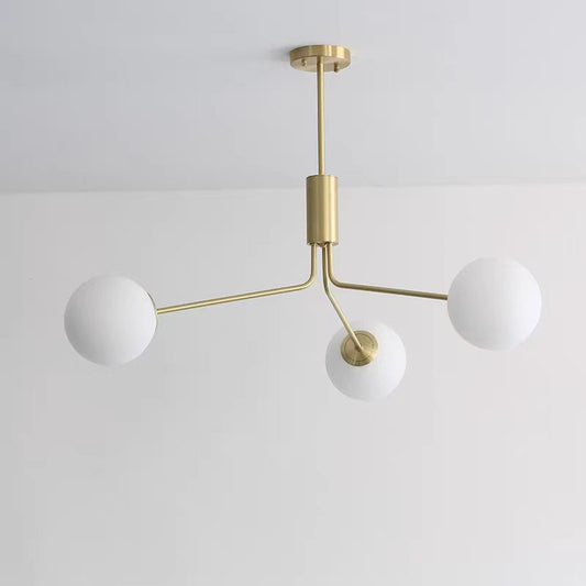 Glass Sphere Cluster Chandelier, 3 Heads