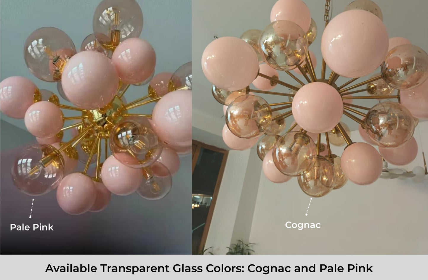 Sweet Bubbles Glass Chandelier, Pink