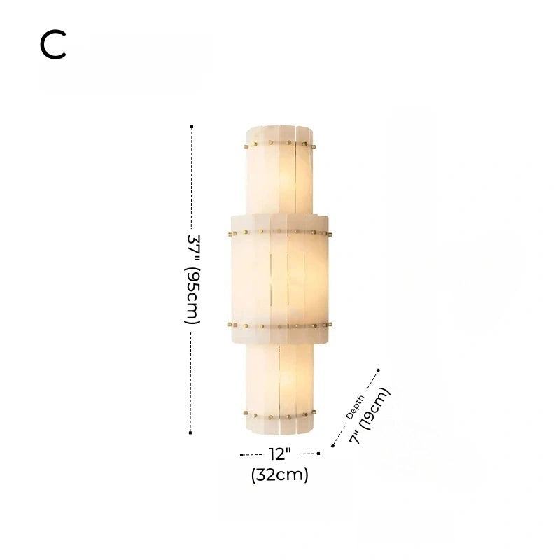Mallory Alabaster Wall Sconce, Dimmable