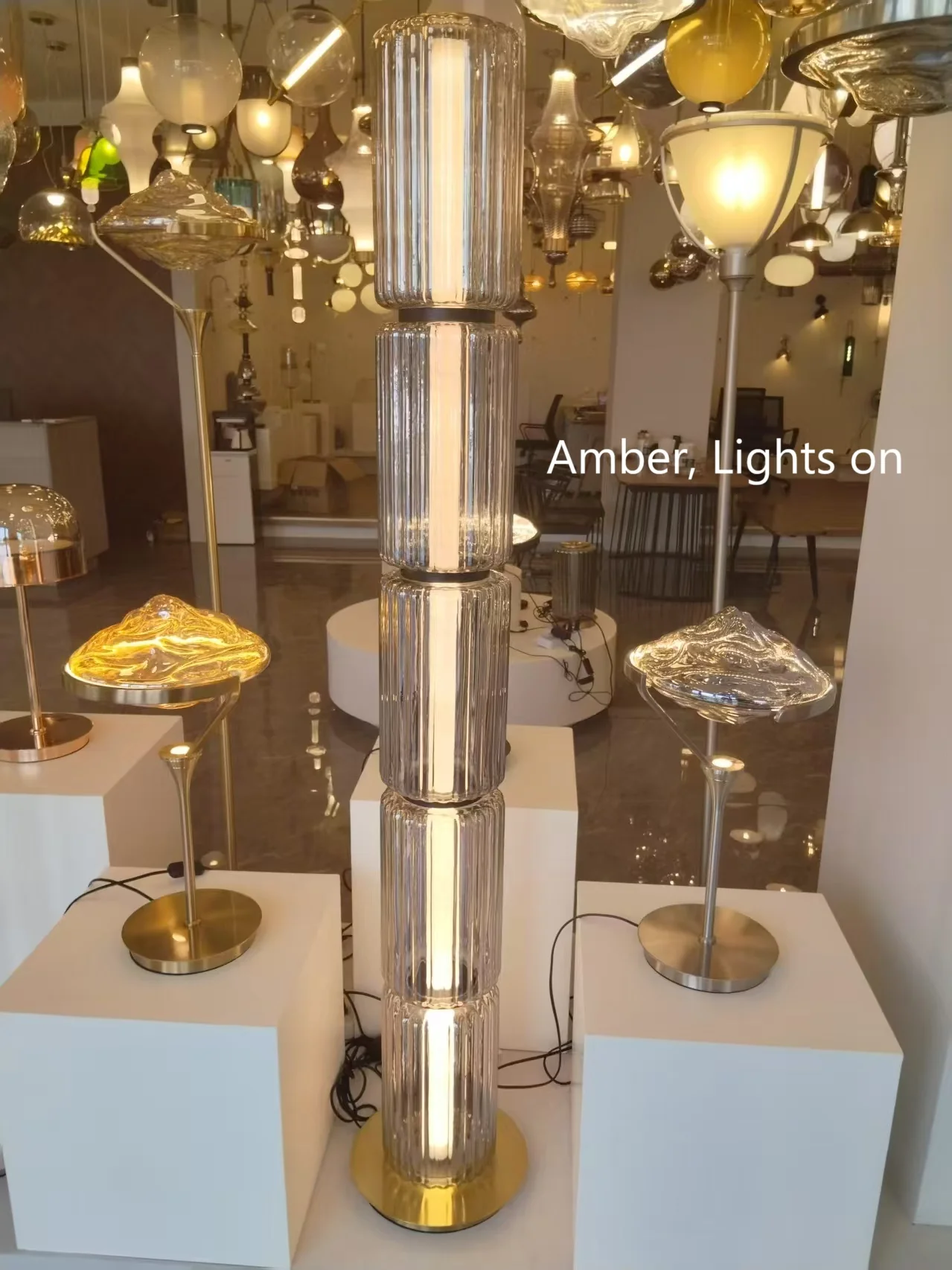 Mallory Column Glass Vertical Pendant Light