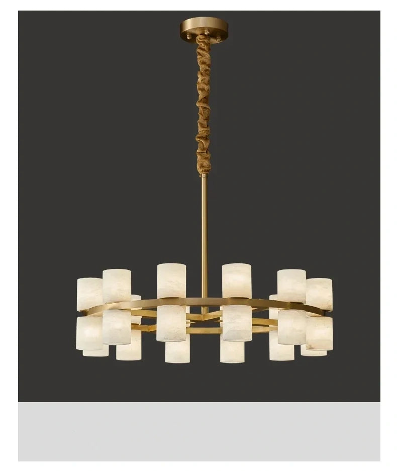 Grand Alabaster Cylinder LED Chandelier