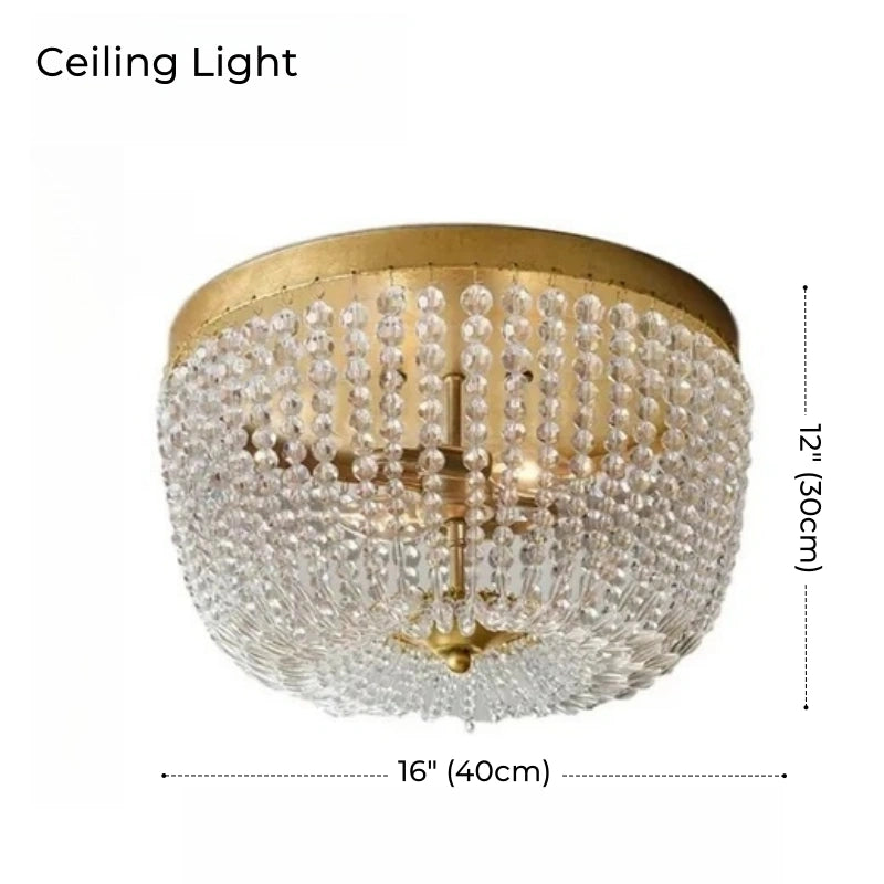 Round Crystal Beads Chandelier with Hanging Chain